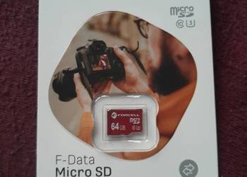 Karta pamięci Forcell microSD 64GB U3 class 10 F-Data czerwona