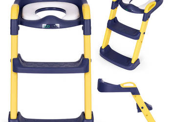 Nakładka na toaletę dla dzieci ze schodkami i drabinką niebieska ECOTOYS