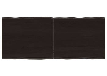 Blat ciemnobrązowy 120x50x(2-6) cm drewno z naturalną krawędzią WM-364025