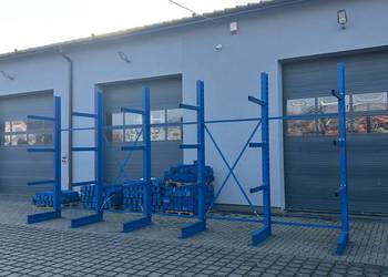 Regał regały wspornikowe jednostronne H300cm na dłużyce drewno profile