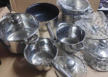 Komplet garnków stalowych BrunBerg 12 el z głęboką patelnią outlet