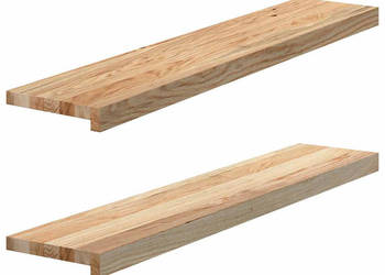 Parapety 2 szt. surowe 100x20x2 cm lite drewno dębowe WM-4009096
