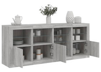 Szafka z oświetleniem LED szary dąb sonoma 164x37x67 cm WM-3209056