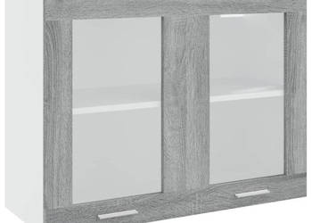 Przeszklona szafka wisząca szary dąb sonoma 80x31x60 cm WM-815595