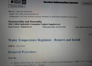 instrukcja naprawy koparka caterpillar 302.5 i inne