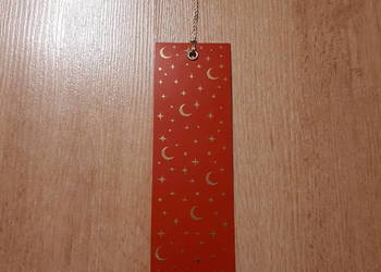 Zakładka do książki - księżyce i gwiazdy, z chwostem / czerwona