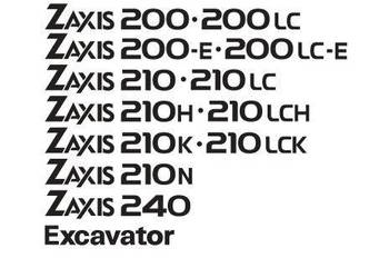 Hitachi Zaxis  210LC 210H 210LCH 210K katalog części PL