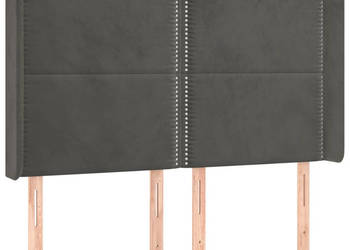 Zagłówek do łóżka z LED ciemnoszary 147x16x118/128cm aksamit WM-3123957