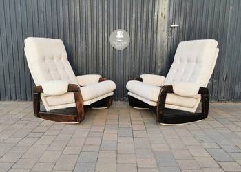 Designerski fotel bujany, Czechosłowacja '70-'80, Prl, RETRO, Vintage