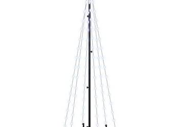 vidaXL Choinka z kołkiem gruntowym, 108 zimnych białych LED（SKU:343551）