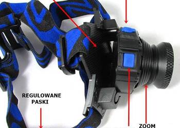 LATARKA CZOŁOWA LED ZOOM CREE XM-L T6 CZOŁÓWKA