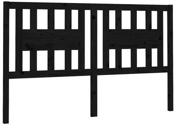 Wezgłowie łóżka czarne 166x4x100 cm lite drewno sosnowe WM-818684