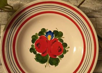 Ręcznie Malowana Patera / Talerz Dekoracyjny - Styl Ludowy Majolika