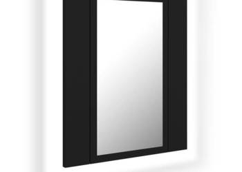 Szafka łazienkowa z lustrem i LED czarna 40x12x45 cm akryl WM-804949