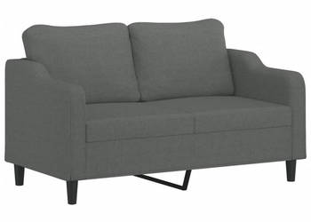 Sofa 2-osobowa ciemnoszara 140 cm tapicerowana tkaniną WM-359360