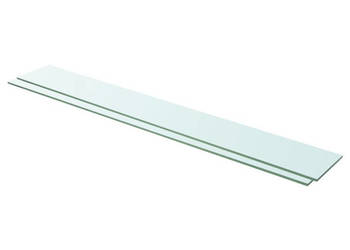 Półki 2 szt. panel z przezroczystego szkła 110 x 15 cm WM-3051588