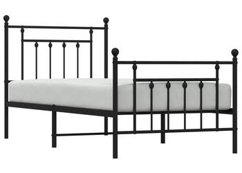 Łóżko Metalowe Czarne Rama Łóżka Ze Stelażem 90x200 cm WM-353548