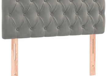 Zagłówek do łóżka z LED jasnoszary 100x7x78/88 cm aksamit WM-3121990