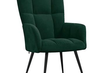 vidaXL Fotel, ciemnozielony, obity aksamitem(SKU:328075)