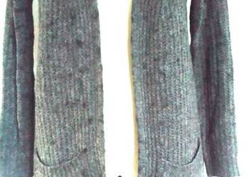 Sweter szary Rozpinany damski Kardigan DŁUGI r. 38 stan bdb-