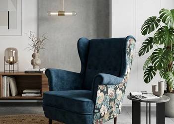 Fotel Uszak Wzór Łączony, Różne Kolory, Dostawa 0zł!