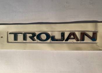 TROJAN napis Emblemat chrom