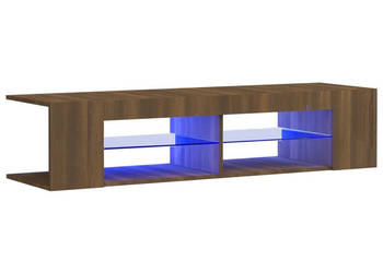 Szafka TV z oświetleniem LED brązowy dąb 135x39x30 cm WM-815695