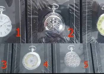 7 x Nowy Mechaniczny Nakręcany Zegarek Kieszonkowy SREBRO Ag