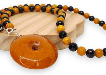 Korale z bursztynu, BURSZTYN kulka antyk, wiśnia, DONAT antyk #1479