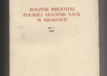 Rocznik Biblioteki PAN w Krakowie    Rok V  1959