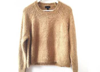 Beżowy Sweter włochaty TopShop kudłaty fluffy Vintage Oversize