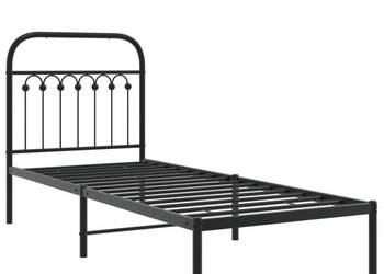 Łóżko Metalowe Czarne Rama Łóżka Ze Stelażem 75x190 cm WM-376590
