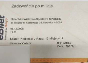 Bilety na koncert,,Zadzwońcie po milicję,, w Spodku
