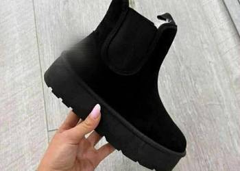 Czarne buty zimowe sniegowce