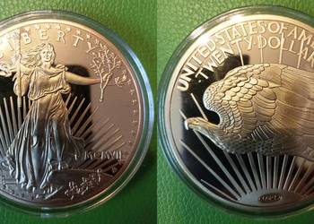 Moneta Liberty Double Eagle Bogini Wolności 70 mm 20 $ Dolar