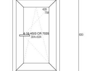 Okno PCV - 50,0 x 83,0   ZŁOTY DĄB OD ZEWNĄTRZ