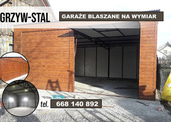 Garaż Blaszany JEDNOSPADOWY |Drewnopodobny| - Garaże   - GRZYWSTAL