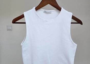 Biały tank top bluzka koszulka bez rękawów
