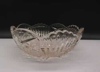 Masywna antyczna szklana misa z czasów PRL-u