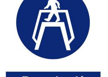 Naklejka BHP Przechodź pomostem GL022