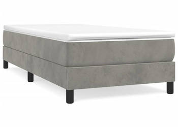 Rama łóżka bez materaca jasnoszara aksamitna 90x200 cm WM-3120748