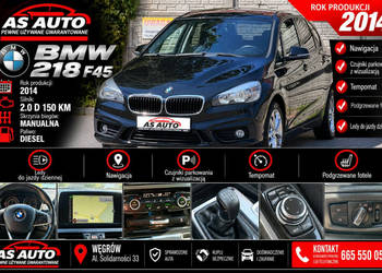 BMW 218 2.0D 150KM ActiveTourer/Navi/Tempomat/Alu/Serwis/Parktronic/Serwis…