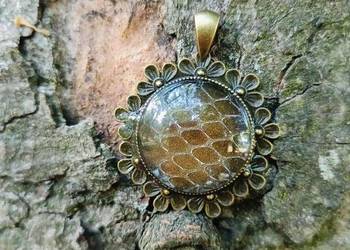 Unikatowa Zawieszka z Wylinką Boa Dusiciela | Handmade | Stal Chirurgiczna
