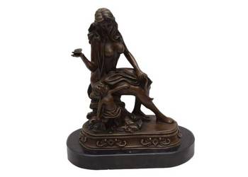 AKT KOBIETY Z ANIOŁEM - figura Rzeźba z brązu - Brąz