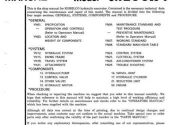Kobelco SK200V SK200LCV SK200SR SK200SRLC instrukcja naprawy