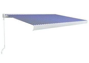 vidaXL Ręcznie zwijana markiza kasetowa, 400x300 cm, niebiesko-(sku3052674)