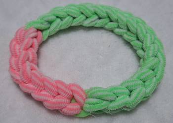 Bransoletka z gumek, zielona, różowa, 14cm (Kreatywne, dla dziecka)