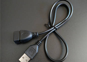 Przedłużacz USB 2.0, kabel długości 59cm NOWY czarny