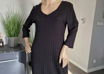 Dzianinowa, czarna sukienka