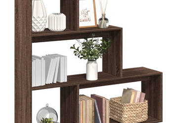 Regał przegroda 3 poziomy brązowy dąb 123x29x123 cm WM-857991